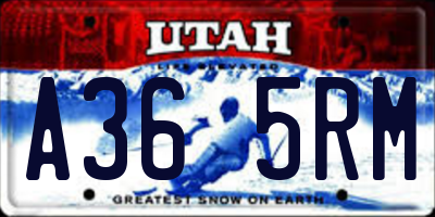 UT license plate A365RM