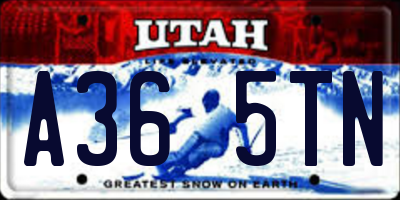 UT license plate A365TN