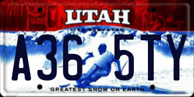UT license plate A365TY