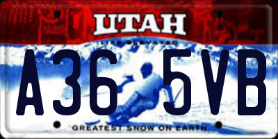 UT license plate A365VB