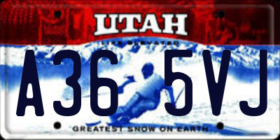 UT license plate A365VJ
