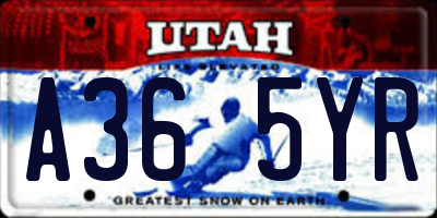 UT license plate A365YR