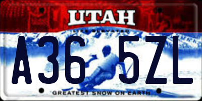 UT license plate A365ZL
