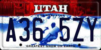 UT license plate A365ZY