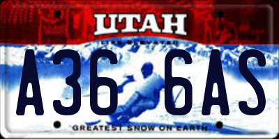 UT license plate A366AS