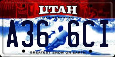 UT license plate A366CI