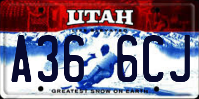 UT license plate A366CJ