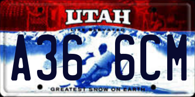 UT license plate A366CM