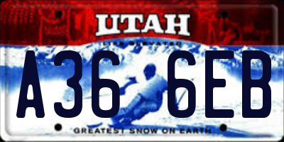 UT license plate A366EB