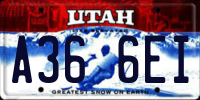 UT license plate A366EI