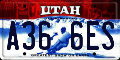 UT license plate A366ES