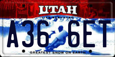 UT license plate A366ET