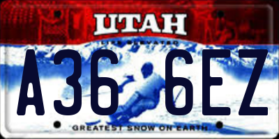 UT license plate A366EZ
