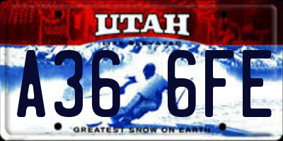 UT license plate A366FE