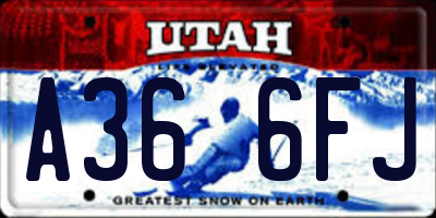 UT license plate A366FJ