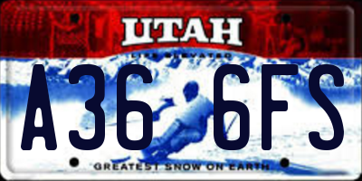 UT license plate A366FS