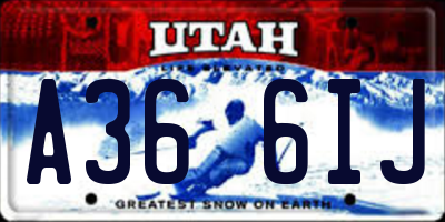 UT license plate A366IJ