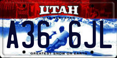 UT license plate A366JL