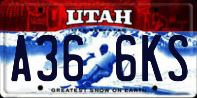 UT license plate A366KS