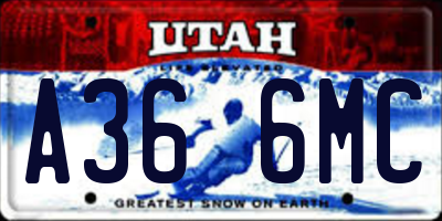 UT license plate A366MC