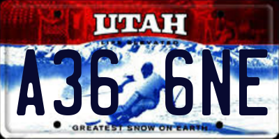 UT license plate A366NE