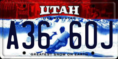UT license plate A366OJ