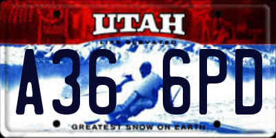 UT license plate A366PD