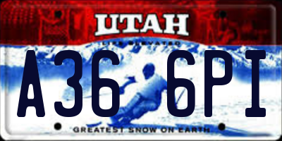 UT license plate A366PI