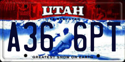 UT license plate A366PT