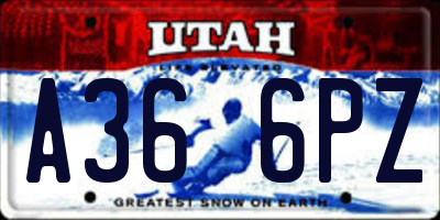UT license plate A366PZ