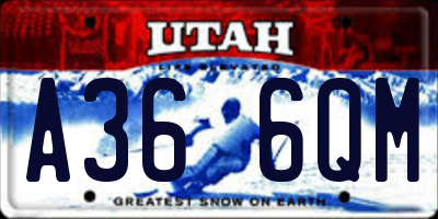 UT license plate A366QM