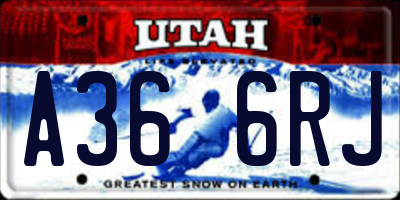 UT license plate A366RJ