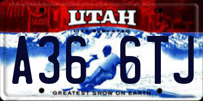 UT license plate A366TJ