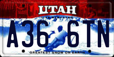 UT license plate A366TN