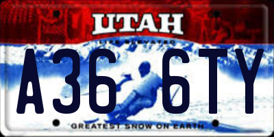 UT license plate A366TY
