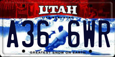 UT license plate A366WR
