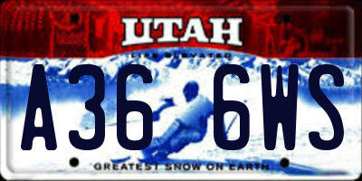UT license plate A366WS
