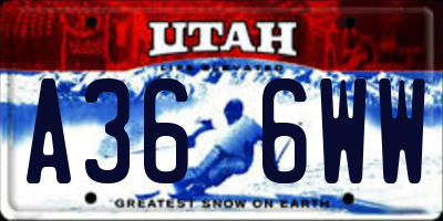 UT license plate A366WW