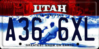 UT license plate A366XL