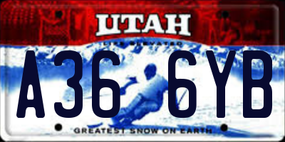 UT license plate A366YB