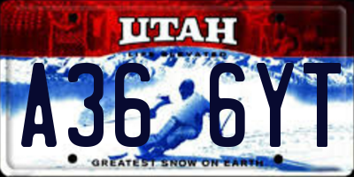 UT license plate A366YT