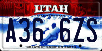 UT license plate A366ZS