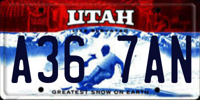 UT license plate A367AN