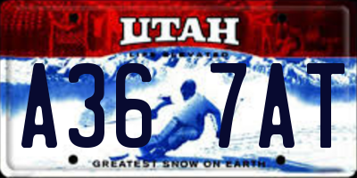UT license plate A367AT
