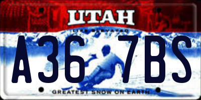 UT license plate A367BS