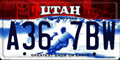UT license plate A367BW