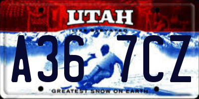 UT license plate A367CZ
