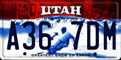 UT license plate A367DM