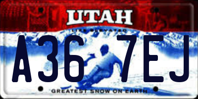 UT license plate A367EJ