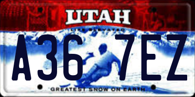 UT license plate A367EZ